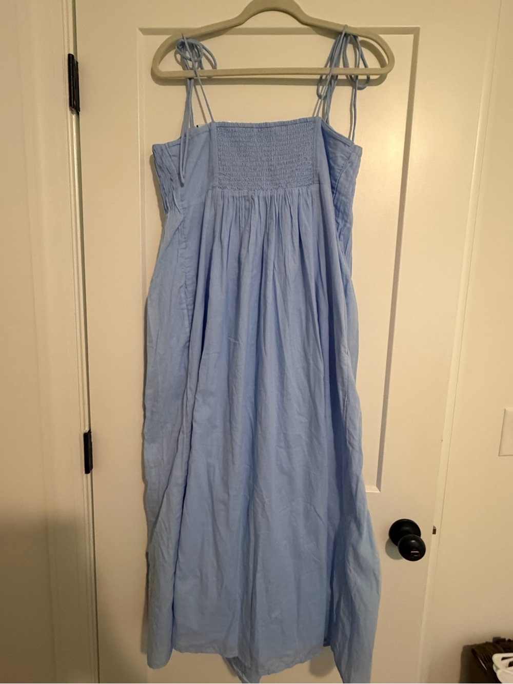 Abercrombie & Fitch Baby Blue Maxi Dress with Tie Straps